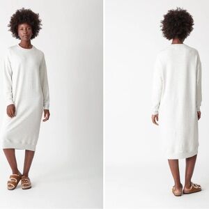 Electric & Rose Cozy White Long Sleeve Lightweight Sweatshirt Dress